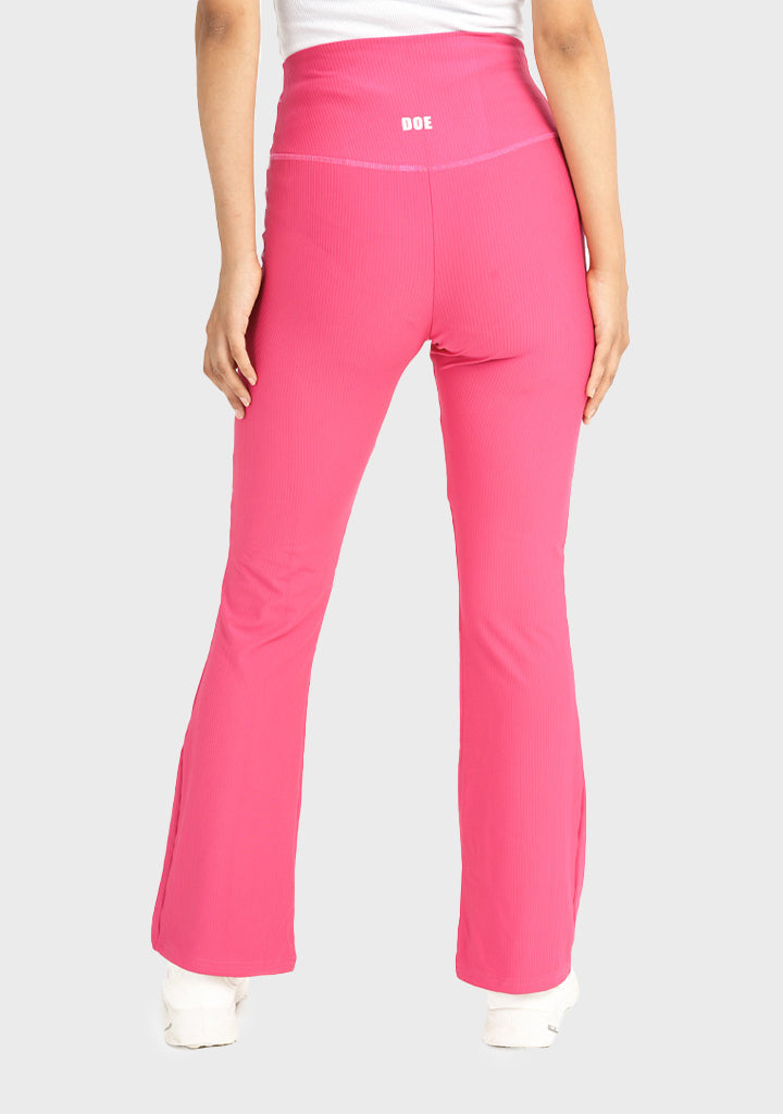 High Waist Ribbed Flare Pants