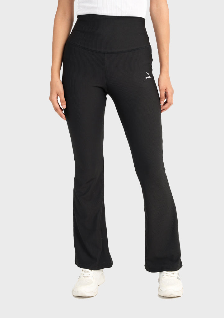 High Waist Ribbed Flare Pants