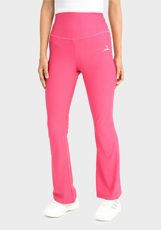 High Waist Ribbed Flare  Pants