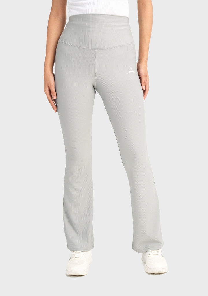 High Waist Ribbed Flare  Pants