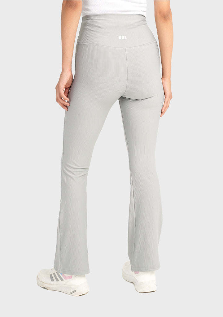 High Waist Ribbed Flare  Pants