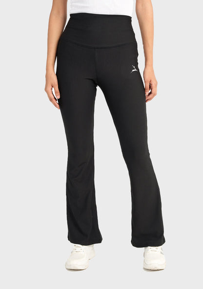 High Waist Ribbed Flare  Pants